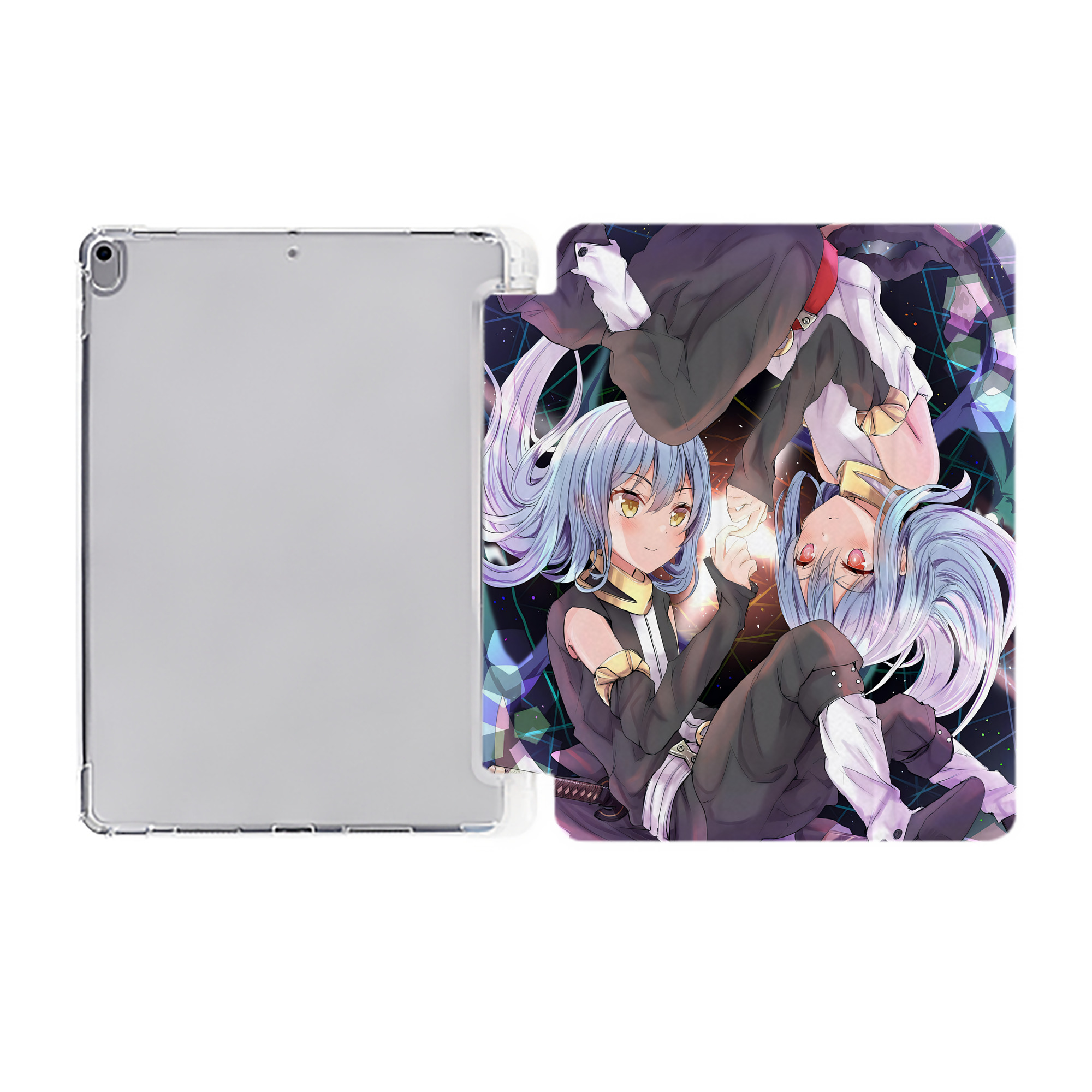 （画像用） 転スラ Regarding Reincarnated to Slime IPad ケース ペン収納付き 三つ折りスタンド PUレザー×シリコン 対応機種9.5/10.5/10.9インチ